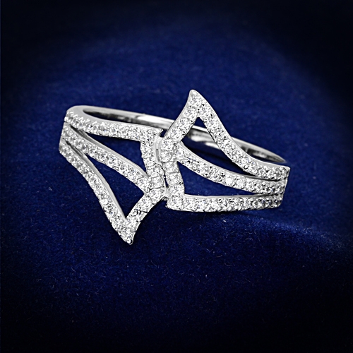 Ring,Sterling Silver,Rhodium,AAA Grade CZ,Clear