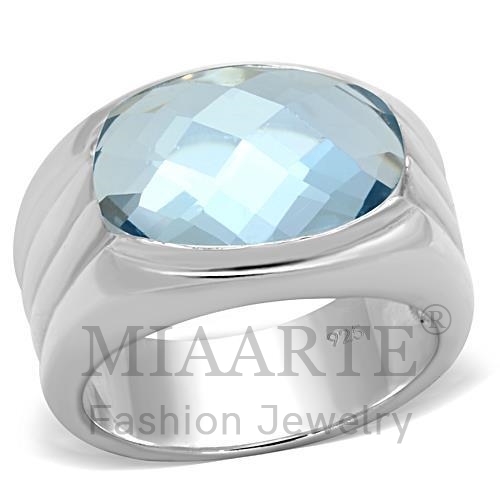 Ring,Sterling Silver,Silver Plated,Synthetic,AquaMarine,Spinel