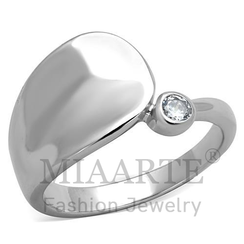 Ring,Brass,Rhodium,AAA Grade CZ,Clear