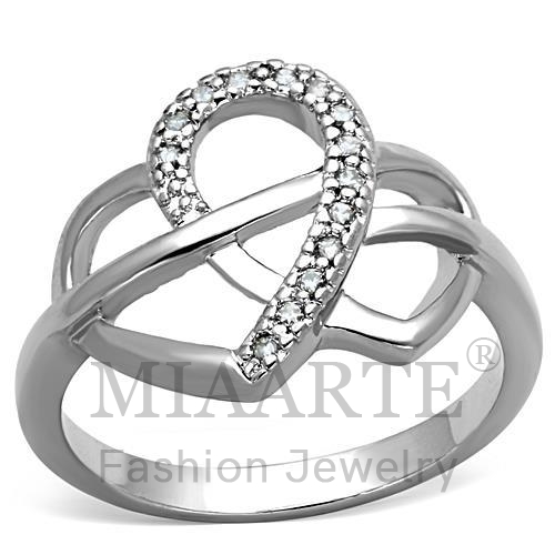 Ring,Brass,Rhodium,AAA Grade CZ,Clear