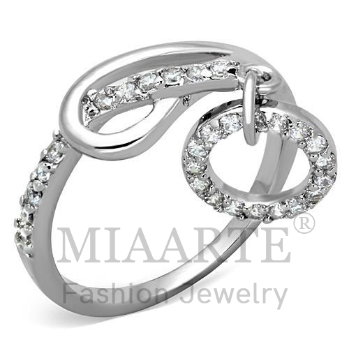 Ring,Brass,Rhodium,AAA Grade CZ,Clear