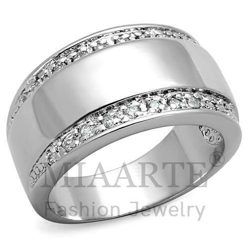 Ring,Brass,Rhodium,AAA Grade CZ,Clear