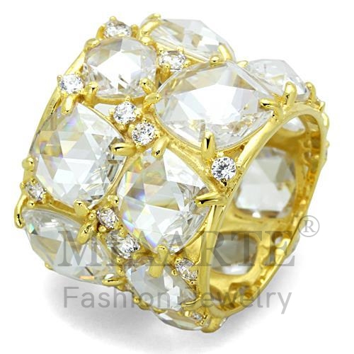 Ring,Sterling Silver,Gold,AAA Grade CZ,Clear
