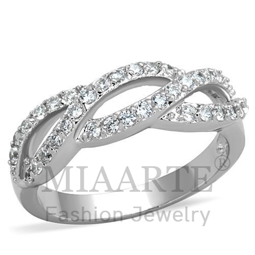 Ring,Brass,Rhodium,AAA Grade CZ,Clear