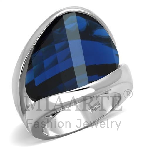 Ring,Sterling Silver,Rhodium,Synthetic,Montana,Synthetic Glass