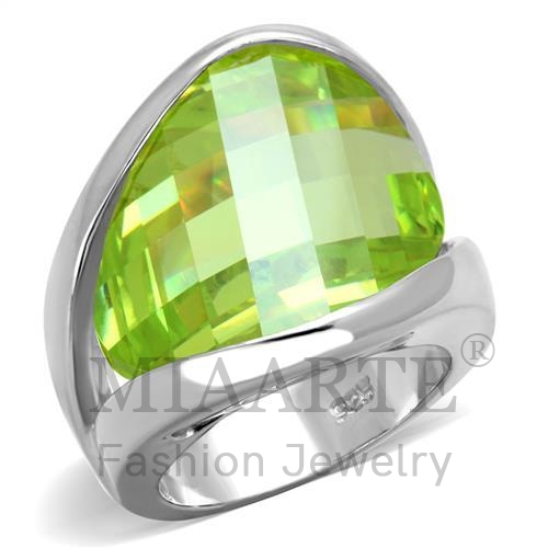 Ring,Sterling Silver,Rhodium,AAA Grade CZ,Apple Yellow color