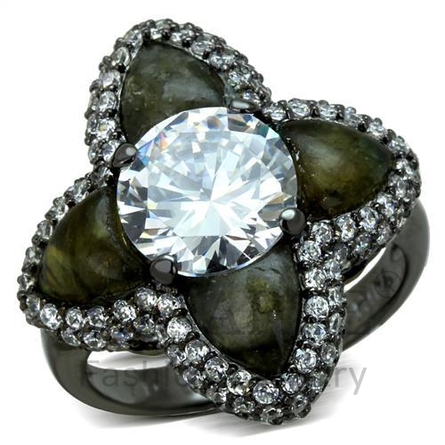 Ring,Sterling Silver,Ruthenium,AAA Grade CZ,Clear