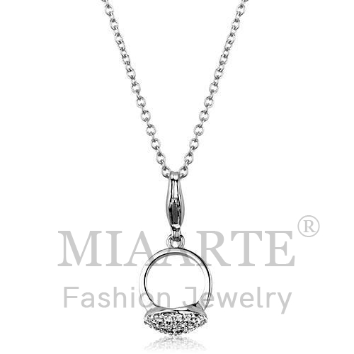 Pendant,Brass,Rhodium,AAA Grade CZ,Clear