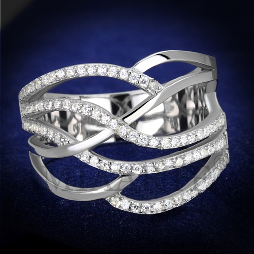 Ring,Sterling Silver,Rhodium,AAA Grade CZ,Clear