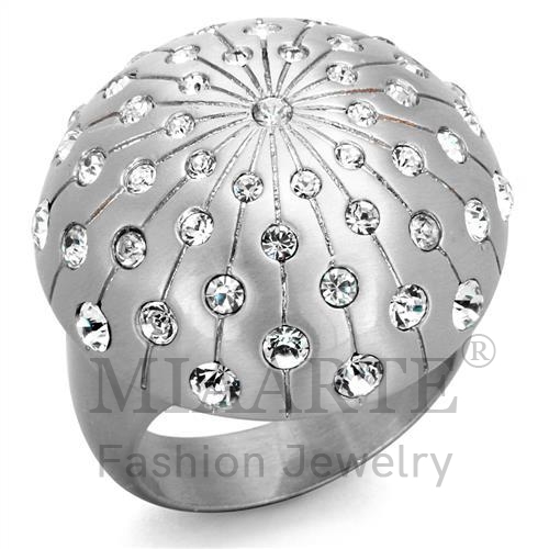 Ring,Brass,Rhodium+Brushed,Top Grade Crystal,Clear