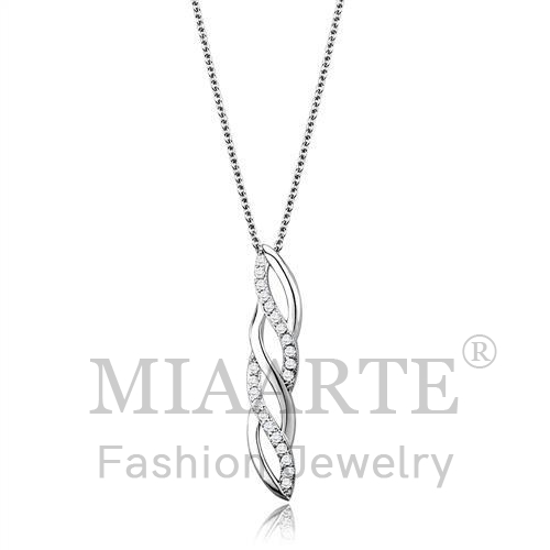 Chain Pendant,Brass,Rhodium,AAA Grade CZ,Clear