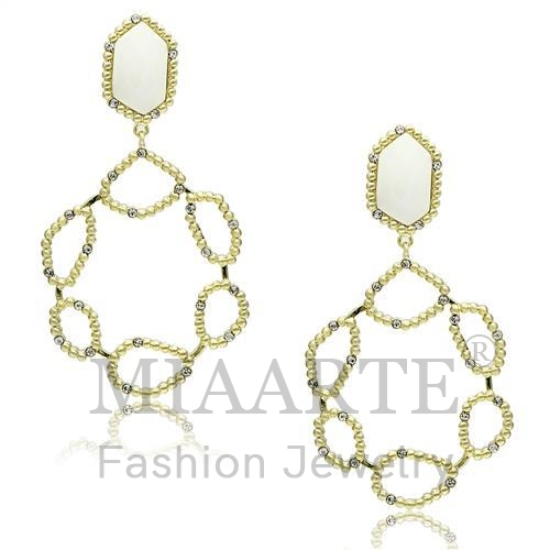 Earrings,Brass,Gold & phll,Synthetic,White,Synthetic Stone