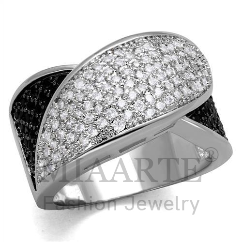 Ring,Brass,Rhodium&Ruthenium,AAA Grade CZ,BlackDiamond