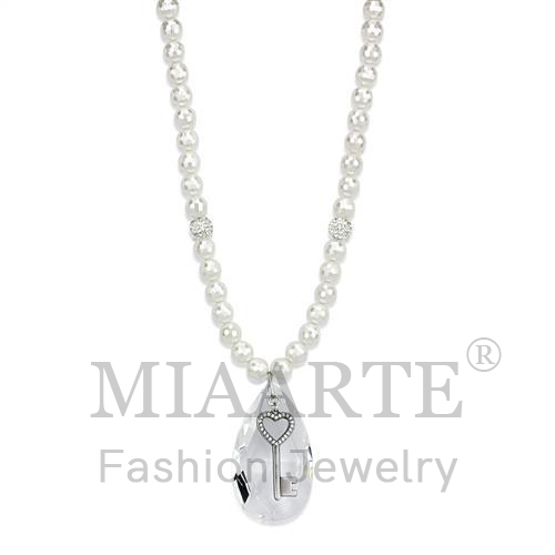 Necklace,White Metal,Antique Silver,Synthetic,Clear,Synthetic Glass