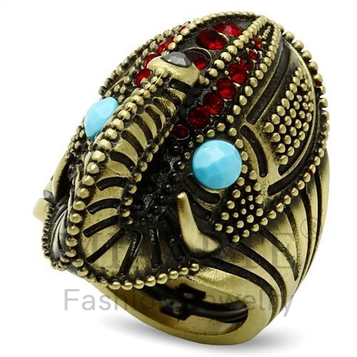 Ring,Brass,Antique Copper,Synthetic,AquaMarine,Synthetic Stone