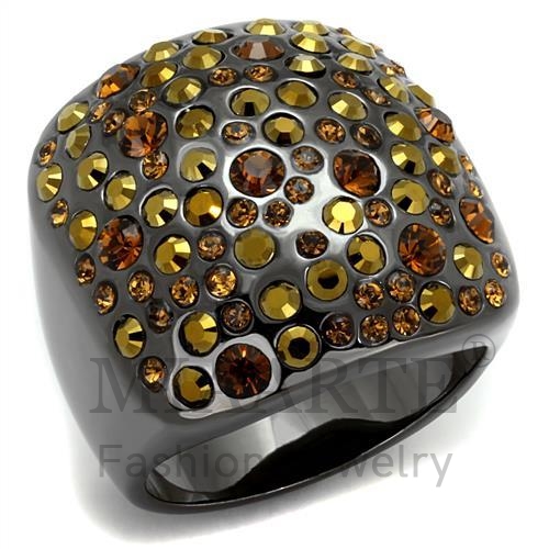 Ring,Brass,TIN Cobalt Black,Top Grade Crystal,MultiColor