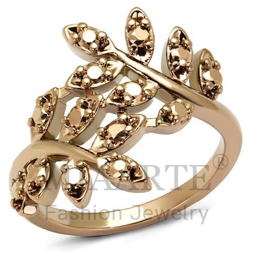 Ring,Brass,IP Rose Gold(Ion Plating),AAA Grade CZ,Crystal Metal light gold