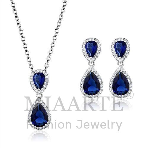 Set,Brass,Rhodium,Synthetic,Montana,Synthetic Glass