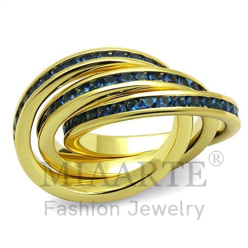 戒指,黃銅,鍍金,合成/人造,墨藍,合成玻璃