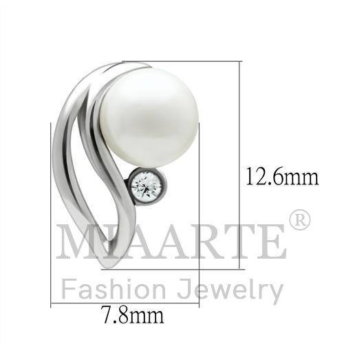 鍍白珍珠耳環