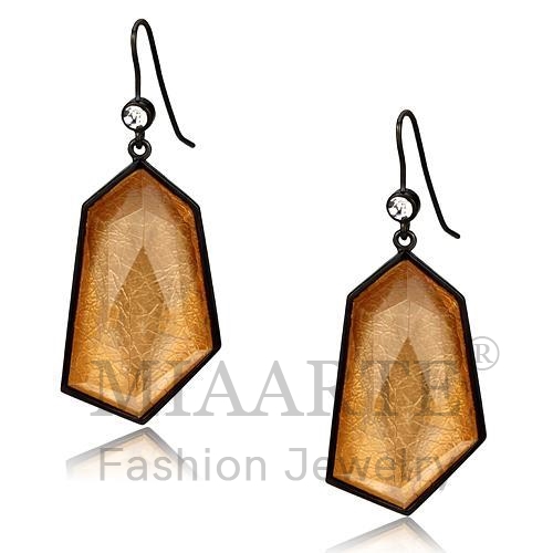IP Black(Ion Plating)Synthetic StoneEarrings