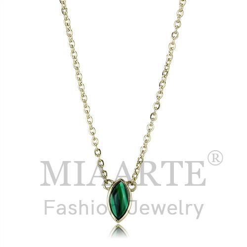 IP Gold(Ion Plating)MALACHITENecklace
